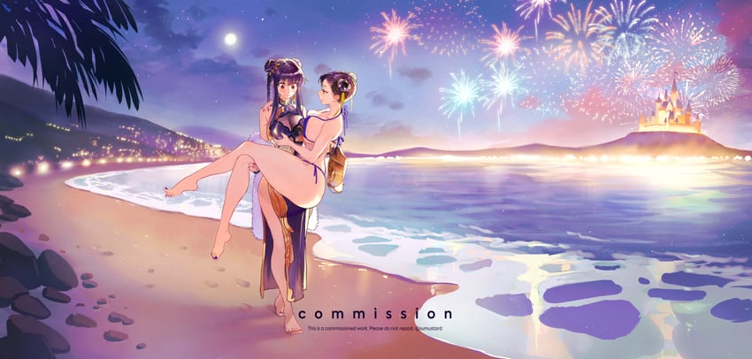yor briar and chun-li (street fighter and 2 more) drawn by sumustard