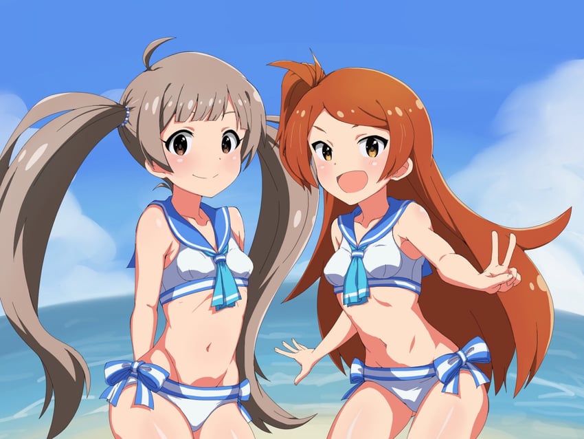 hakozaki serika and ogami tamaki (idolmaster and 2 more) drawn by nejime_(nejimeinu)