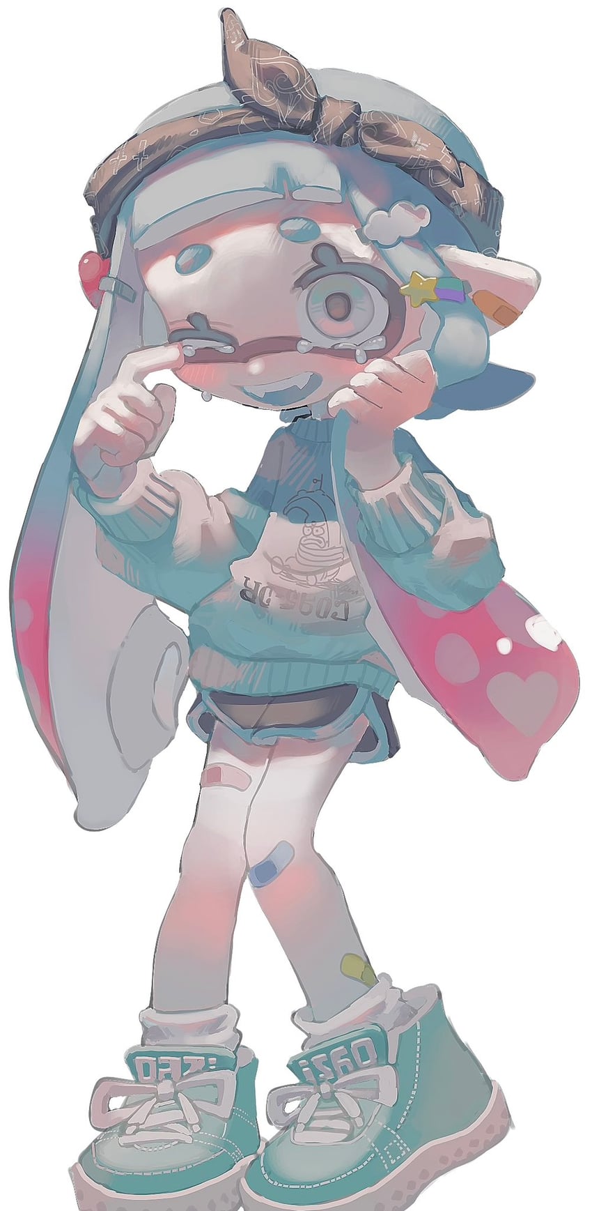 inkling player character and inkling girl (splatoon) drawn by tiripow