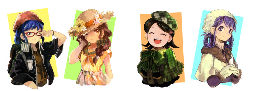 otonashi haruna, raimon natsumi, kudou fuyuka, and kino aki (inazuma eleven) drawn by itsumi_haruki