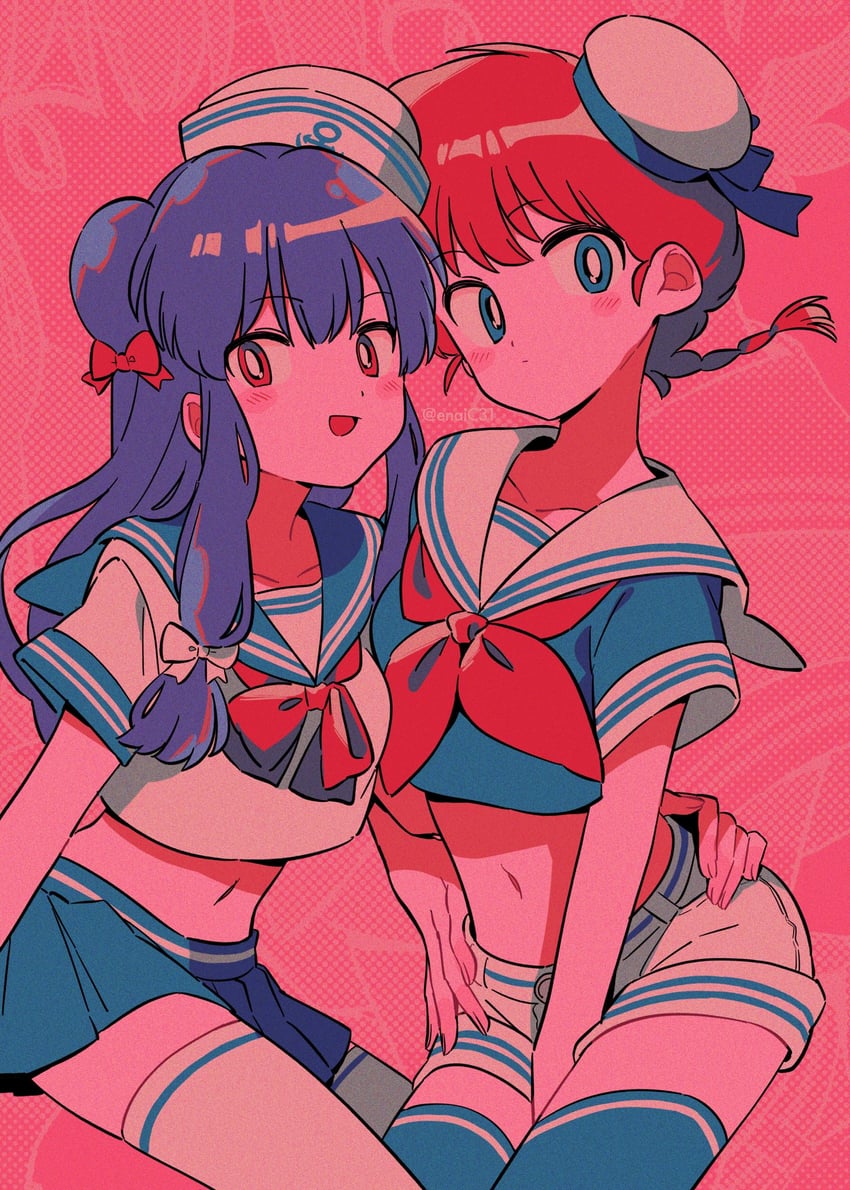 ranma-chan and shampoo (ranma 1/2) drawn by menma_(enaic31)