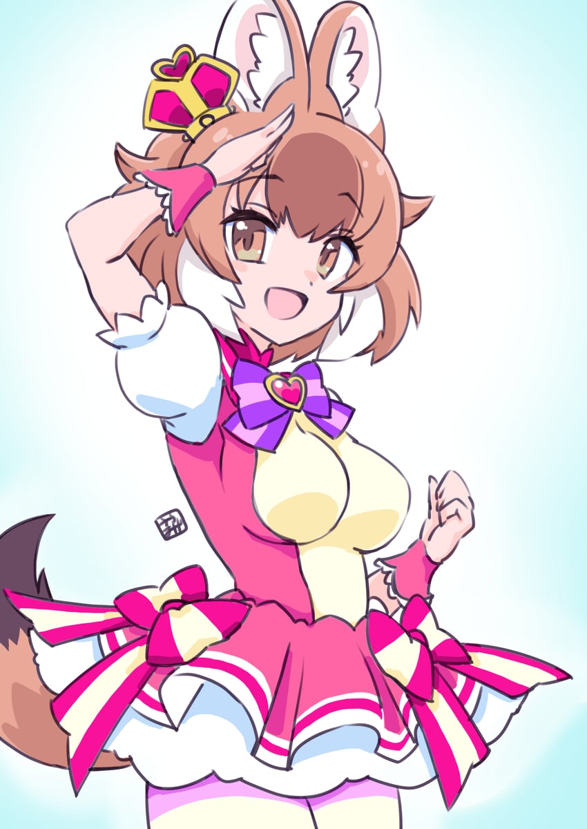 dhole and cure wonderful (precure and 2 more) drawn by pariparifromage