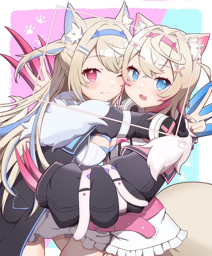fuwawa abyssgard and mococo abyssgard (hololive and 1 more) drawn by terumasa_(amanoy)