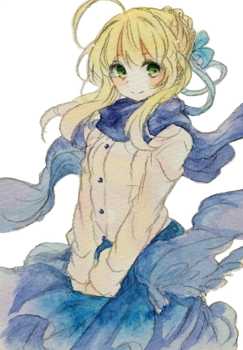 artoria pendragon and saber (fate and 1 more) drawn by fina_(sa47rin5)