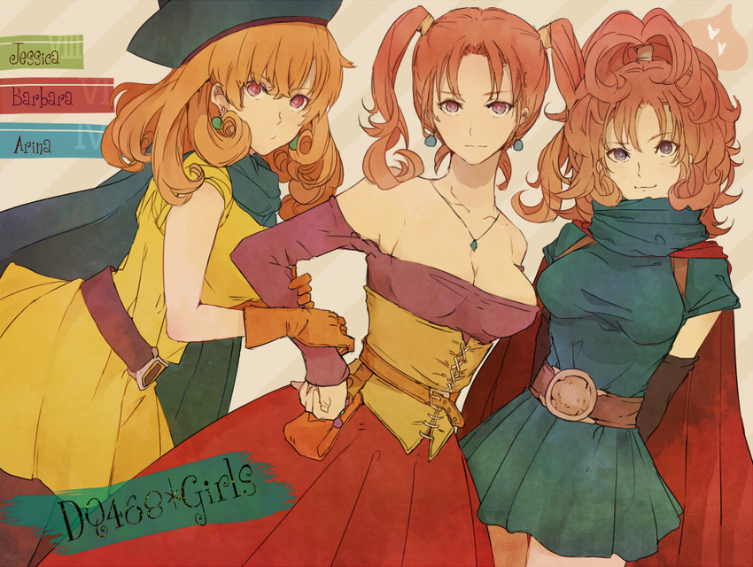 alena, jessica albert, and barbara (dragon quest and 3 more) drawn by motune