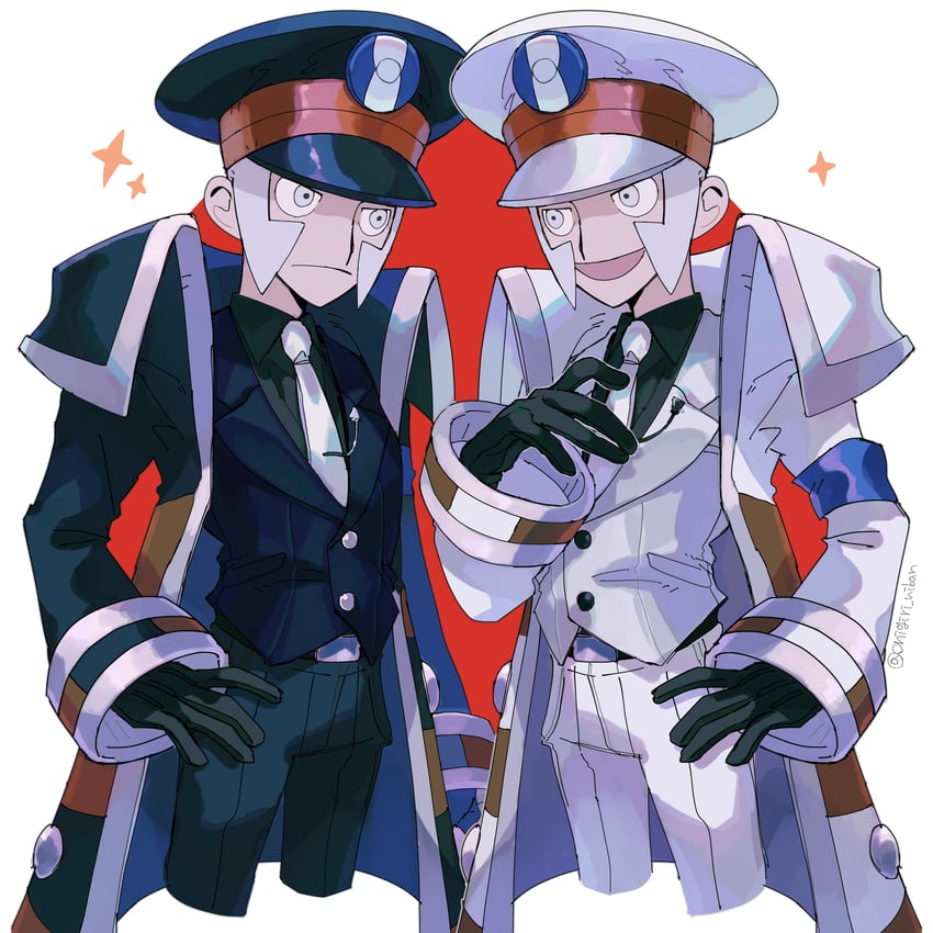 ingo and emmet (pokemon and 1 more) drawn by onigiri_(ahku5522)