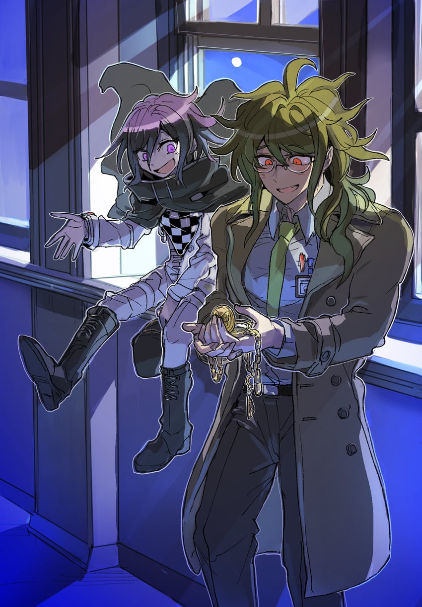 oma kokichi and gokuhara gonta (danganronpa and 1 more) drawn by kumakoro_(tetsupag)