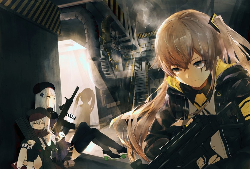 hk416, ump45, ump9, and g11 (girls' frontline) drawn by lizi-shi