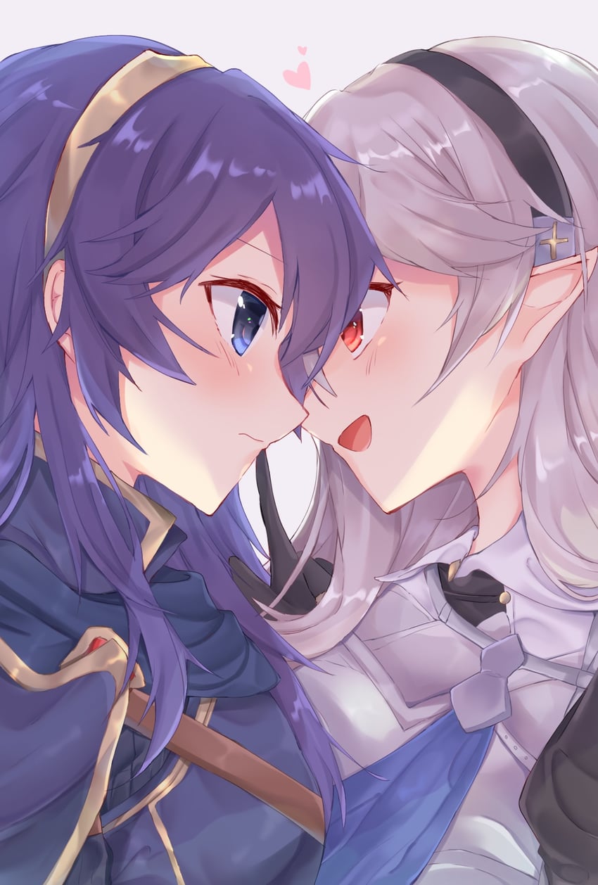 lucina and female corrin (fire emblem and 2 more) drawn by edamameoka