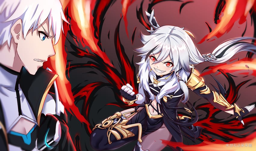 herrscher of sentience and kevin kaslana (honkai and 1 more) drawn by daidailong