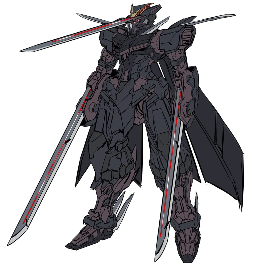 katana man and gundam astray red frame (gundam and 3 more) drawn by saraki_yukata