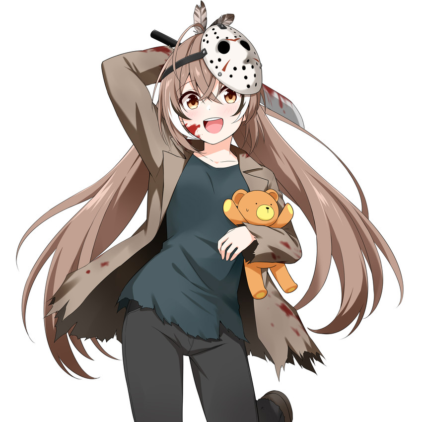 nanashi mumei, jason voorhees, and ankimo (hololive and 2 more) drawn by felutiahime