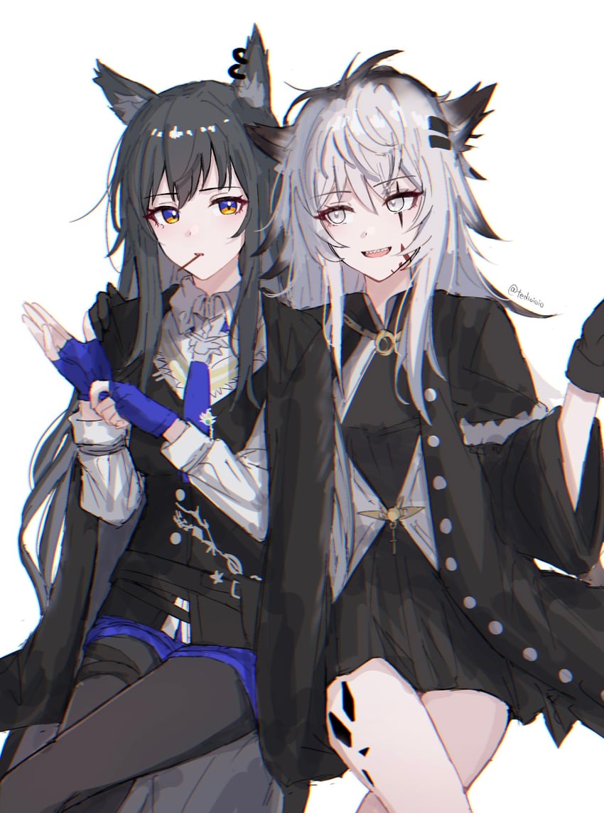 texas, lappland, and texas the omertosa (arknights) drawn by tedioioio