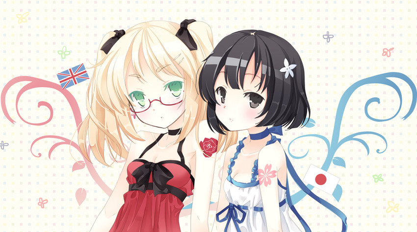 united kingdom and japan (axis powers hetalia) drawn by omiso_(omiso)