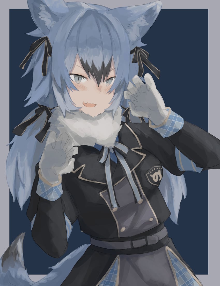 dire wolf (kemono friends and 1 more) drawn by aranagi_(arng_4401)