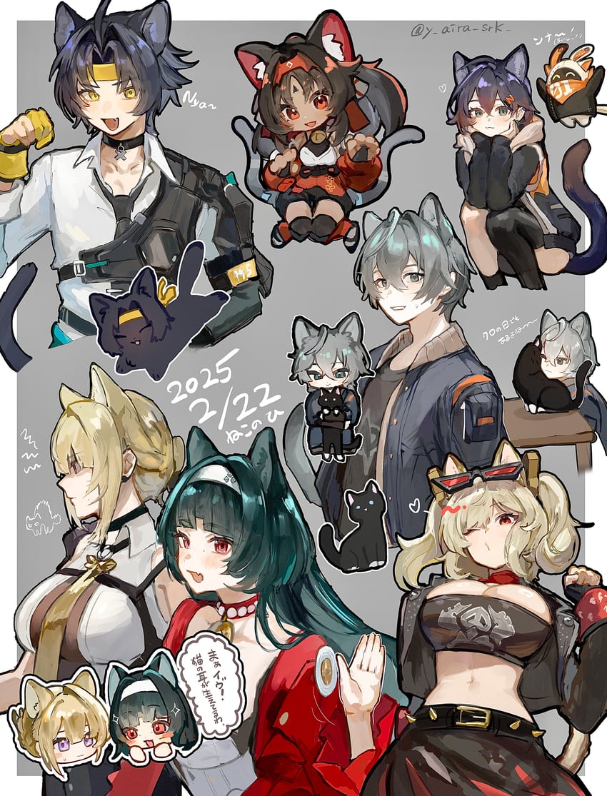 belle, wise, evelyn chevalier, burnice white, astra yao, and 4 more (zenless zone zero) drawn by shiraki_(y_aira_srk)