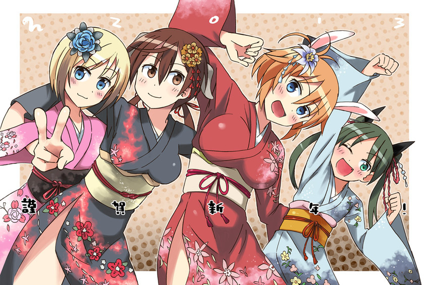 erica hartmann, gertrud barkhorn, charlotte e. yeager, and francesca lucchini (world witches series and 1 more) drawn by yuuta_(tokoton_hirune_hiyori)