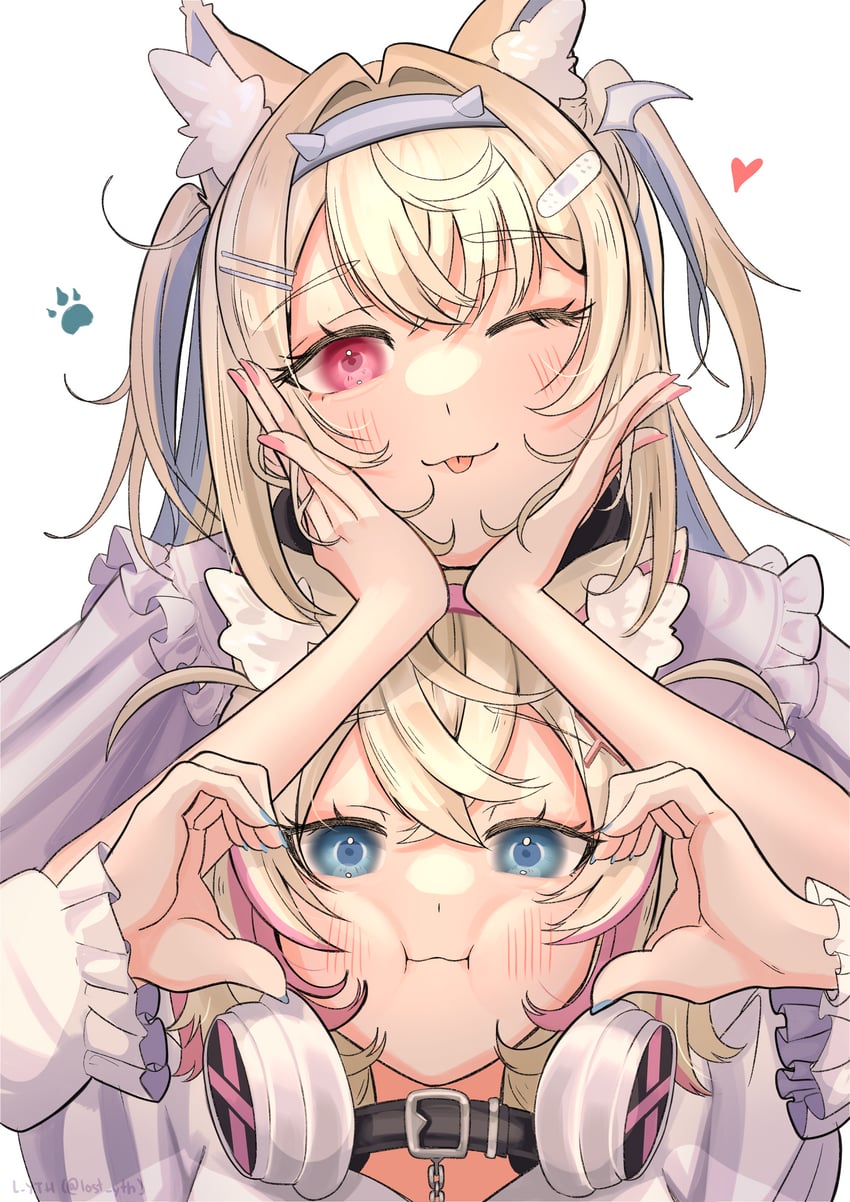 fuwawa abyssgard and mococo abyssgard (hololive and 1 more) drawn by l_yth