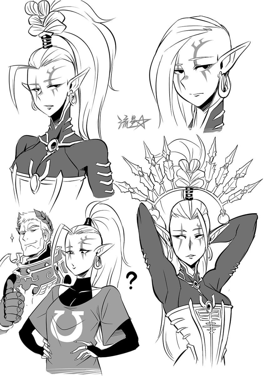 adeptus astartes, roboute guilliman, and yvraine (warhammer 40k) drawn by ryuusei_(mark_ii)