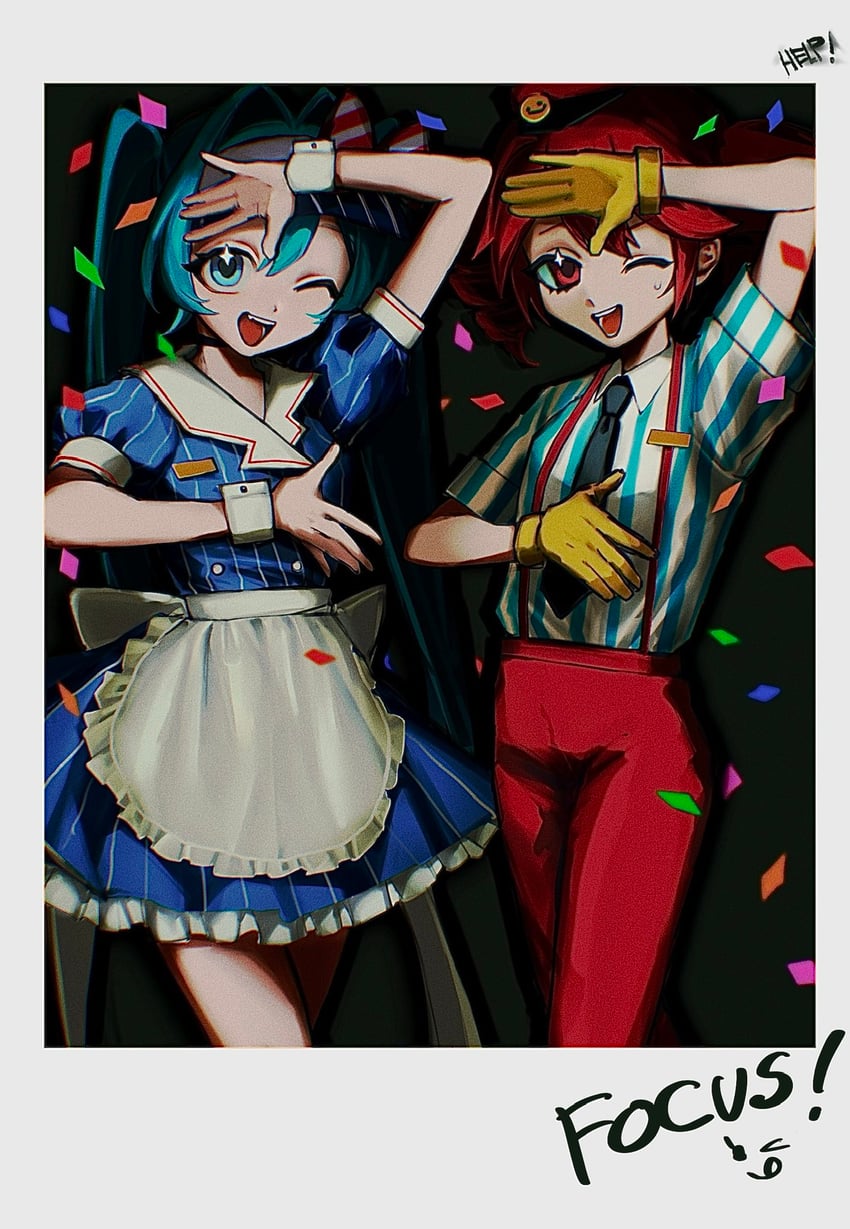 hatsune miku and kasane teto (vocaloid and 2 more) drawn by o_osika_o