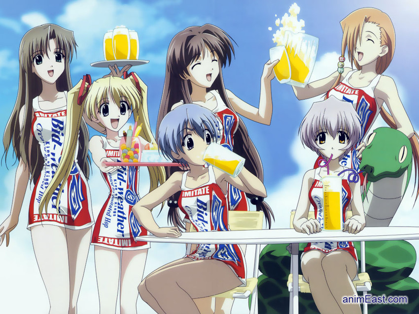 ichimonji mutsuki, ninomai kisaragi, gokajou satsuki, sanzen'in yayoi, shitenno uzuki, and 1 more (megami magazine and 1 more) drawn by okamura_masahiro