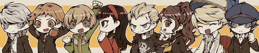 narukami yu, shirogane naoto, satonaka chie, kujikawa rise, amagi yukiko, and 3 more (persona and 1 more) drawn by akekawa1536