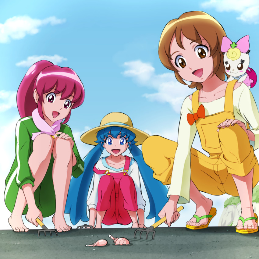 shirayuki hime, aino megumi, oomori yuuko, and ribbon (precure and 1 more) drawn by mont_blanc_(heartcatch_ayaya)