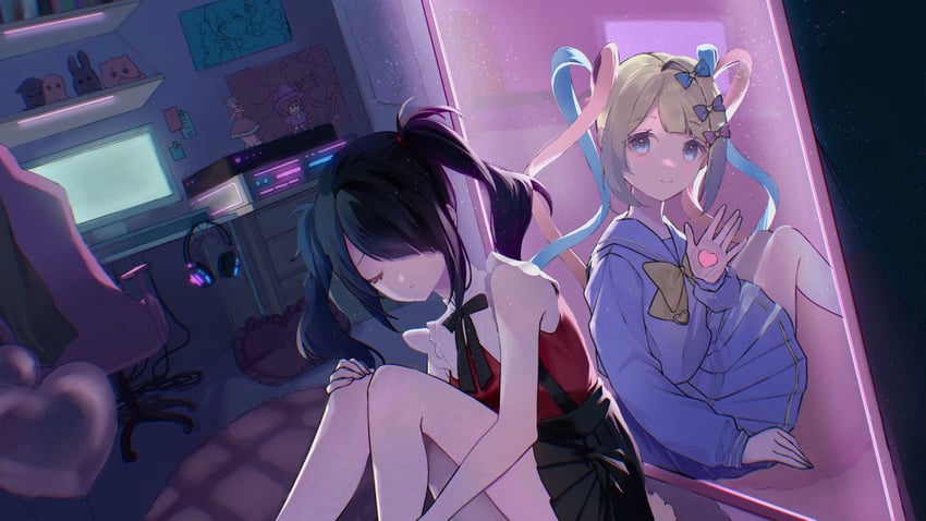 chouzetsusaikawa tenshi-chan and ame-chan (needy girl overdose) drawn by shougo_shinya