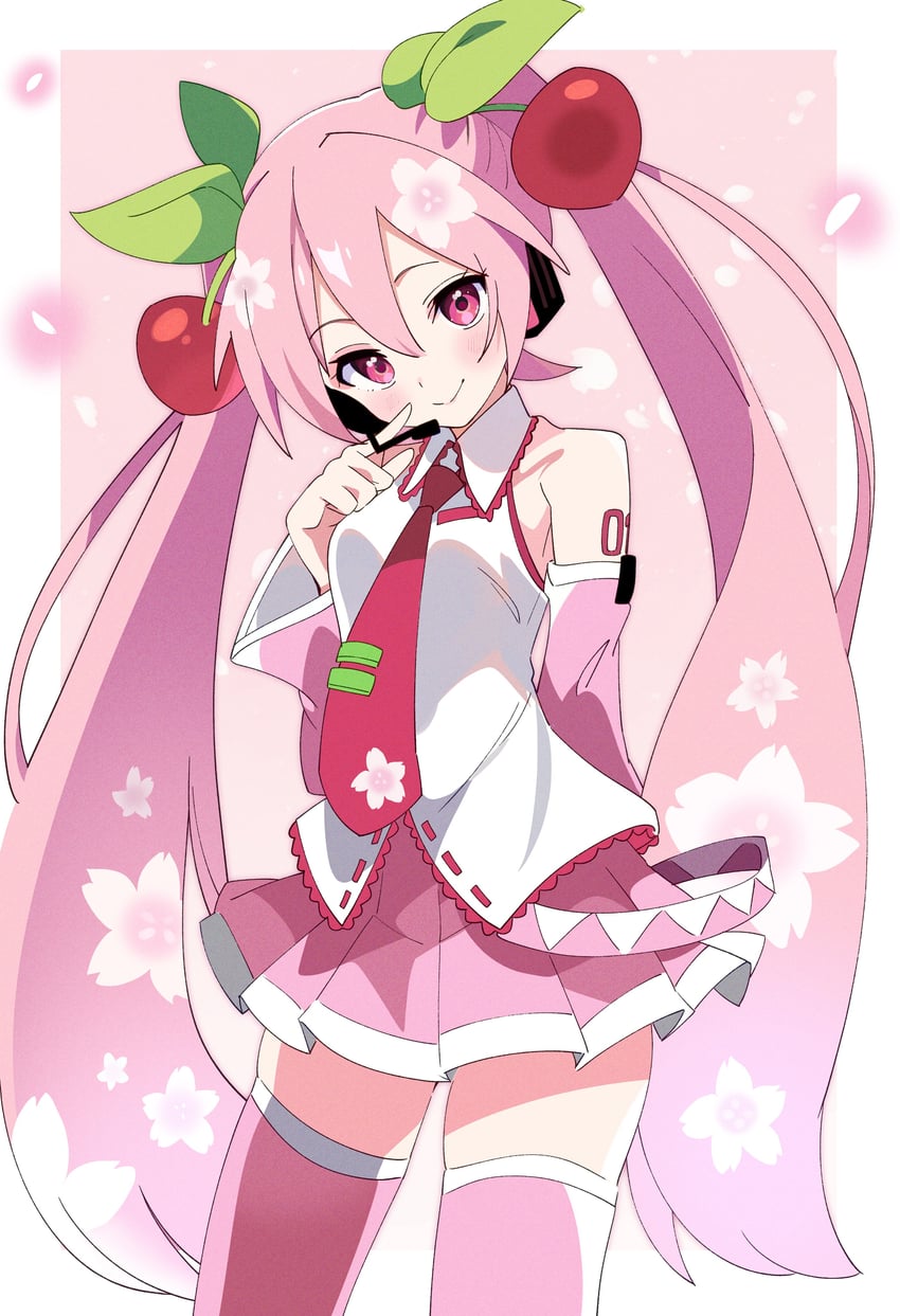 hatsune miku and sakura miku (vocaloid) drawn by hutaba_haru