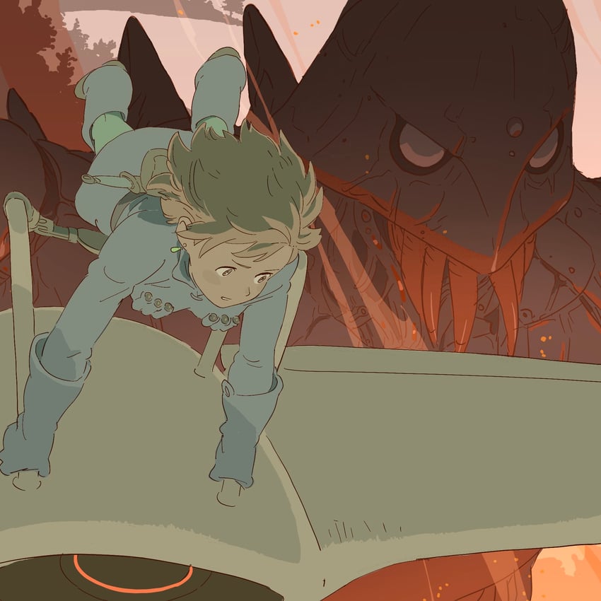 nausicaa and kyoshinhei (kaze no tani no nausicaa) drawn by 55bata6rou