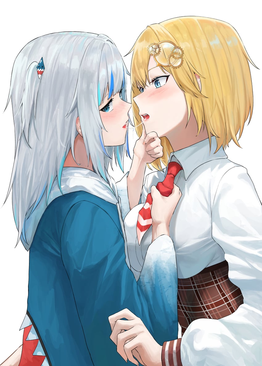 gawr gura and watson amelia (hololive and 1 more) drawn by kaze_22