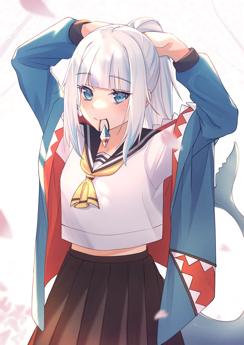 gawr gura (hololive and 1 more) drawn by nori_(nori_artwork)