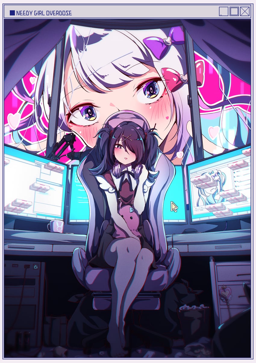 chouzetsusaikawa tenshi-chan and ame-chan (needy girl overdose) drawn by ash_(shikkoku_no_tsubasa)