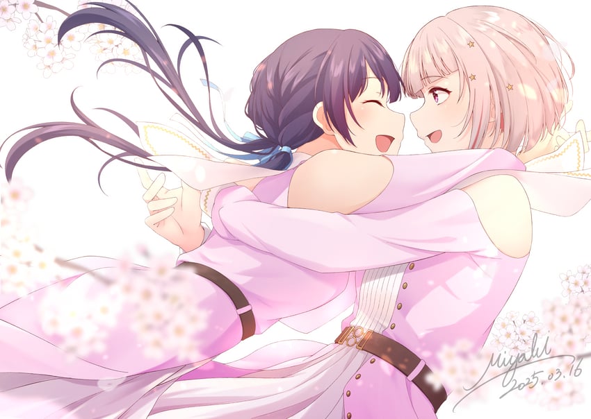 murano sayaka and yugiri tsuzuri (love live! and 1 more) drawn by haruna_miyabi