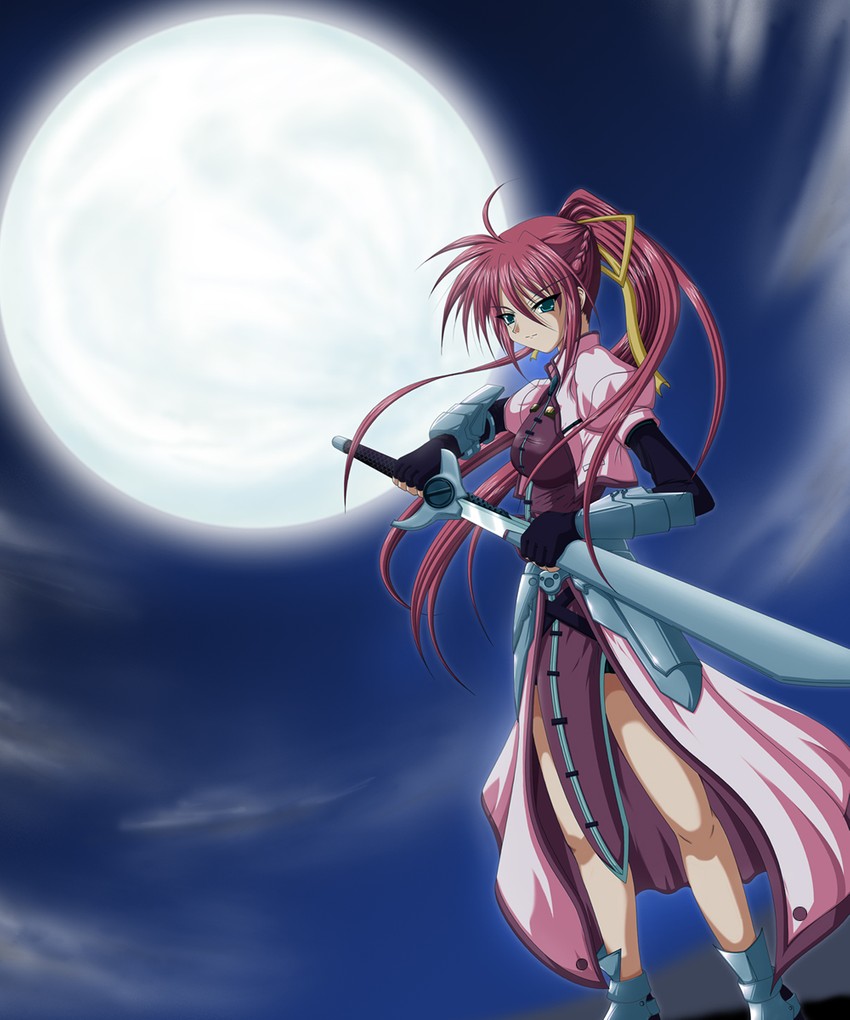 signum and laevatein (lyrical nanoha and 2 more) drawn by scarlet_(infinity)