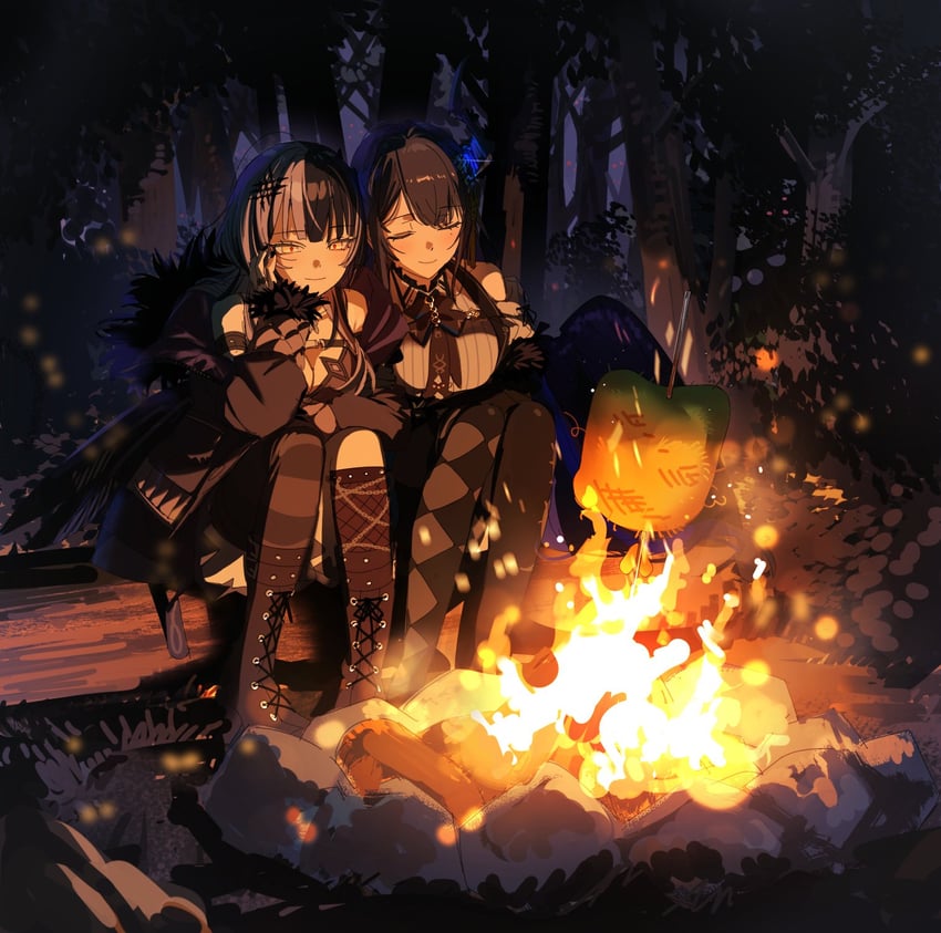 shiori novella, nerissa ravencroft, and duo (hololive and 2 more) drawn by yomosaka