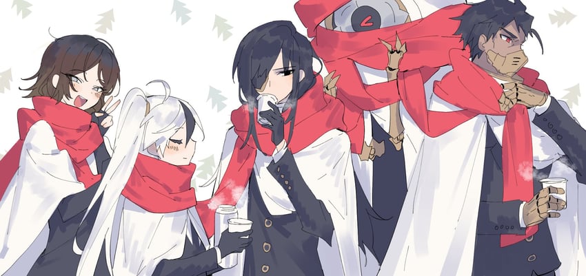 yan vismok, gloria, moirai, esther, and hubert (project moon and 1 more) drawn by maratang