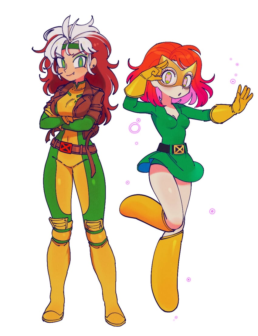 rogue and jean grey (marvel and 2 more) drawn by batrobin_k