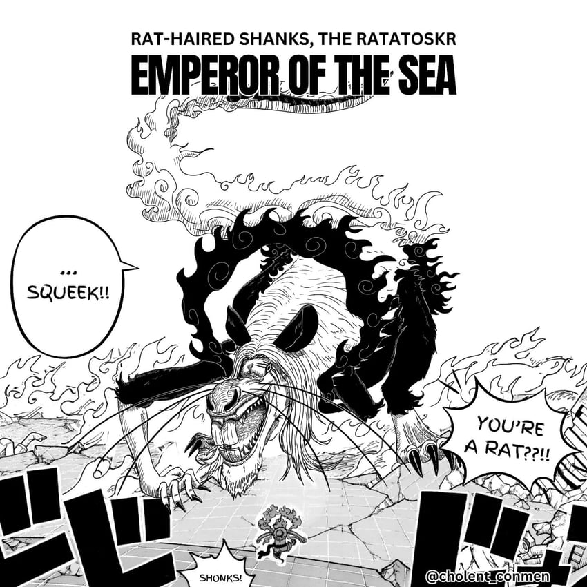 monkey d. luffy and shanks (one piece) drawn by cholent_conmen