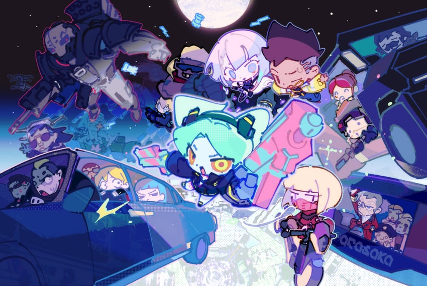 rebecca, lucy, david martinez, kiwi, adam smasher, and 9 more (cyberpunk and 1 more) drawn by zoookiiiii