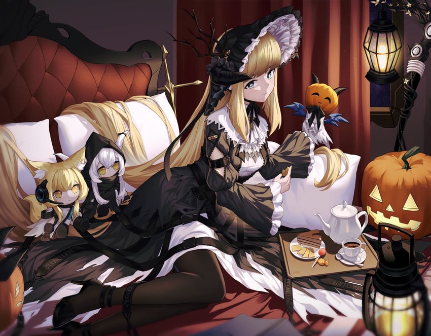 nearl, shining, nearl the radiant knight, and nightingale (arknights) drawn by matsuura_kagami