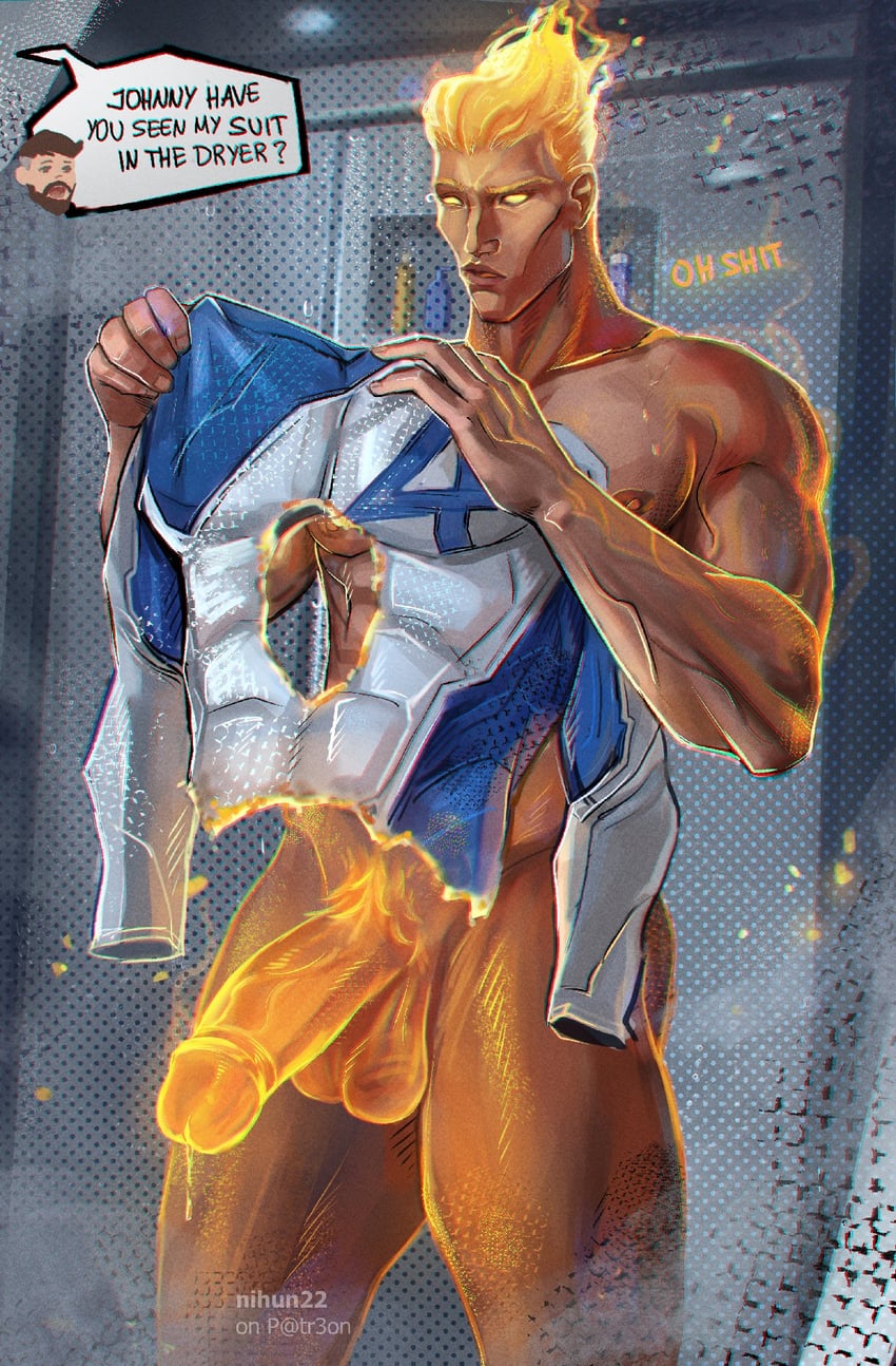 reed richards, johnny storm, and human torch (marvel and 2 more) drawn by nihun22