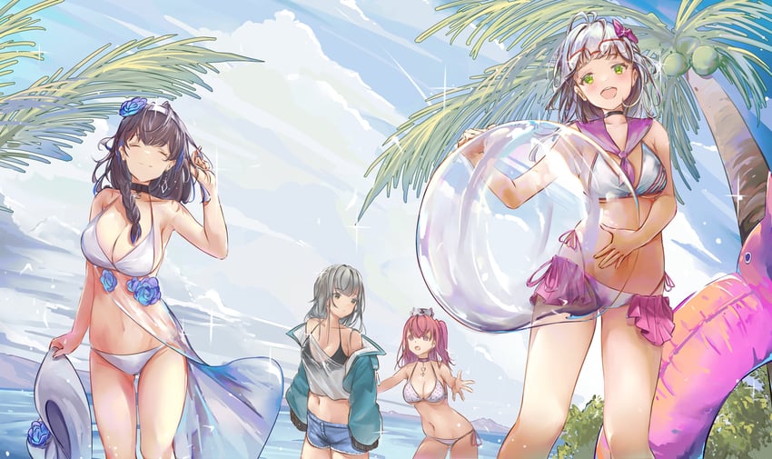 frima, mary, pepper, and neon (goddess of victory: nikke) drawn by moelava