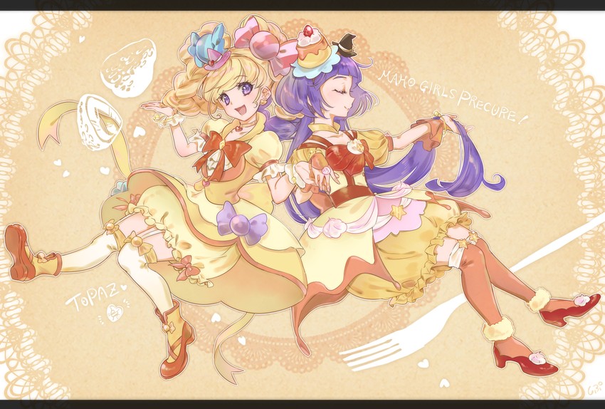 asahina mirai, izayoi liko, cure miracle, and cure magical (precure and 1 more) drawn by shipu_(gassyumaron)