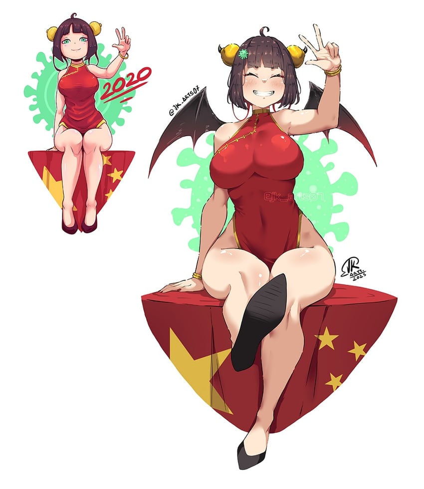corona-chan (original) drawn by jk_arts