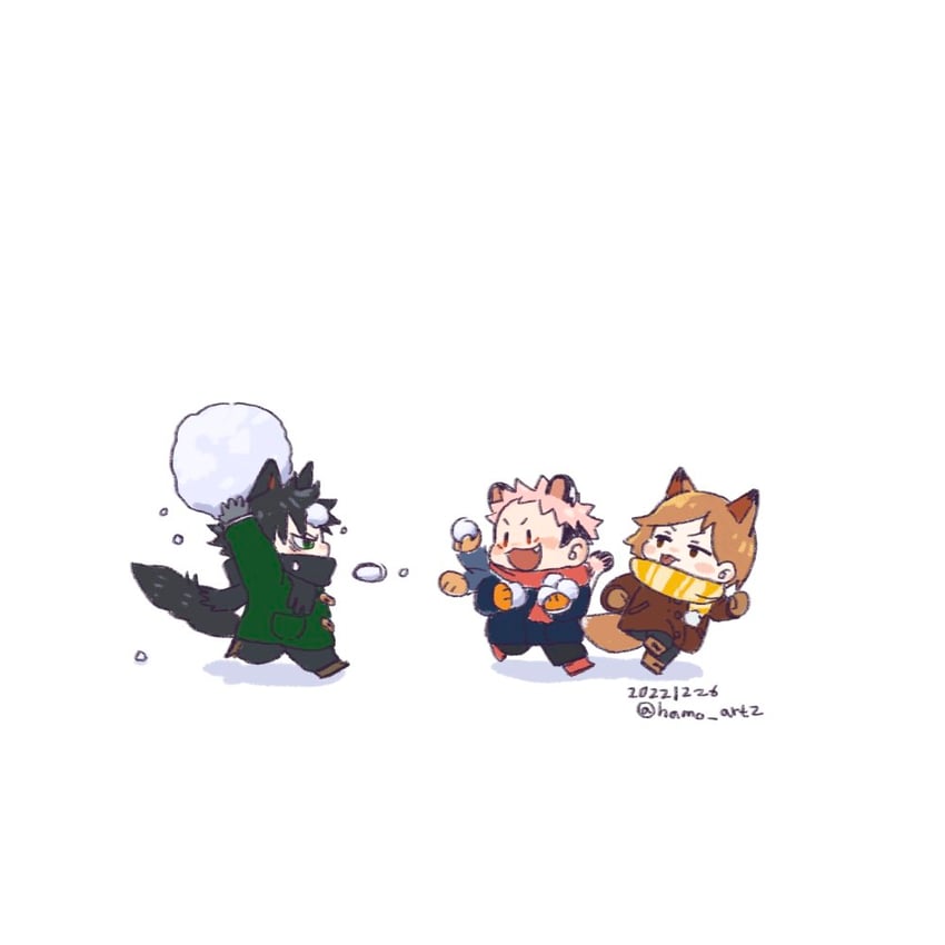 itadori yuuji, fushiguro megumi, and kugisaki nobara (jujutsu kaisen) drawn by hamo_art2