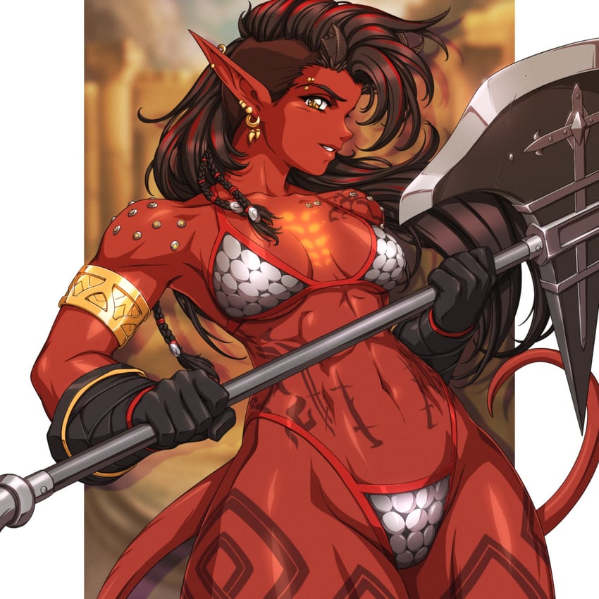 amazon and karlach (dungeons & dragons and 3 more) drawn by sirknightbot