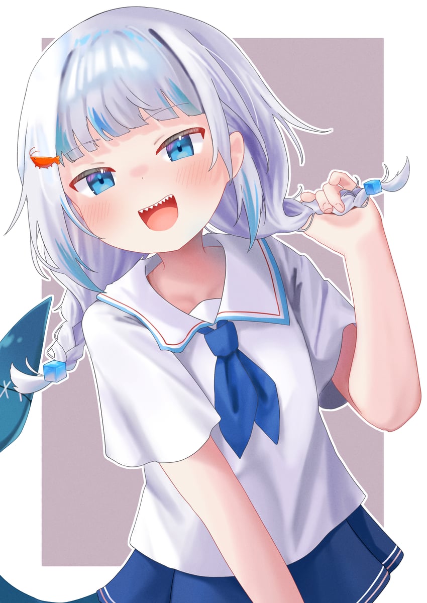 gawr gura (hololive and 1 more) drawn by kurushiro1102