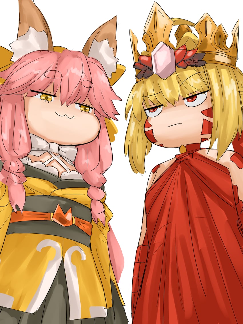 tamamo, nero claudius, queen draco, and tamamo aria (fate and 2 more) drawn by steamingtofu