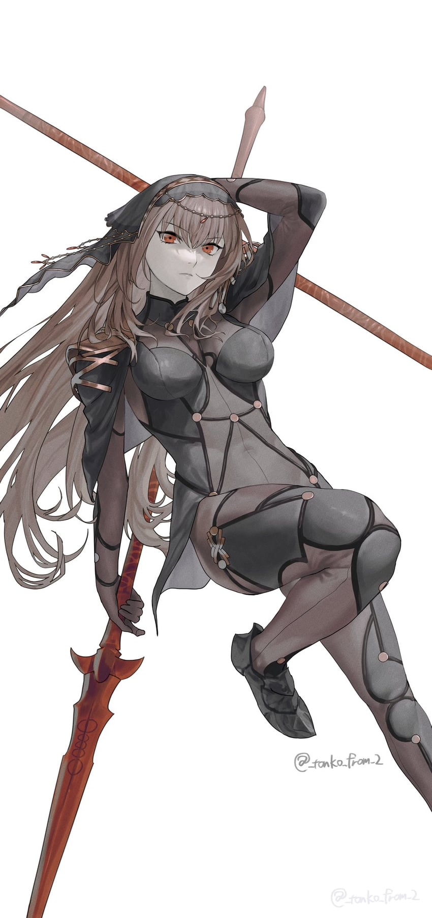 scathach (fate and 1 more) drawn by tonko_from